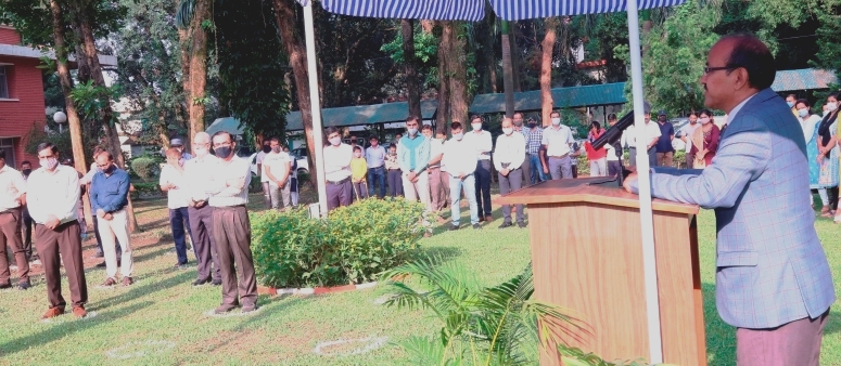 Sh. A.S Rawat, DG, ICFRE  addressing the officials of ICFRE on the occasion of 75th Independence Day on 15th August, 2021