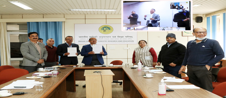 ICFRE has signed Letter of Intent with ICIMOD, Nepal on 22.02.2022 to develop synergy in education, research & development for both the organizations  and to promote better economic & ecological security