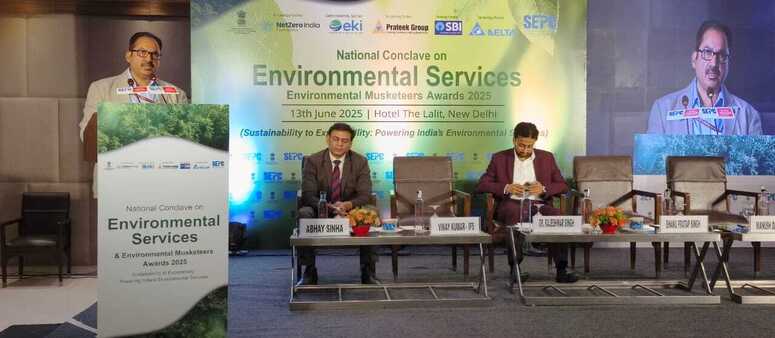 Shri Vinay Kumar, IFS, Director (International Cooperation), ICFRE, Dehradun , shares key insights at National Conclave on Environmental Services on 13th June 2025  