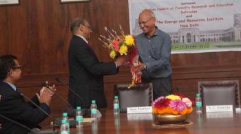 Signing between ICFRE, Dehra Dun and The Energy and Resources Institute (TERI), New Delhi