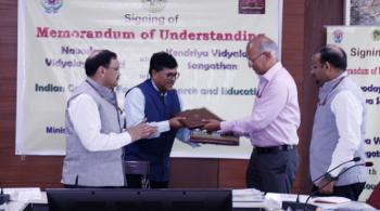 ICFRE Signs  MoU with Navodaya Vidyalaya Samiti and Kendriya Vidyalaya Sangathan on 15th October, 2018 at MoEF&CC, New Delhi 