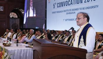 Celebration of 5th Convocation of Forest Research Institute (Deemed to be) University, Dehra Dun on 07th September, 2019